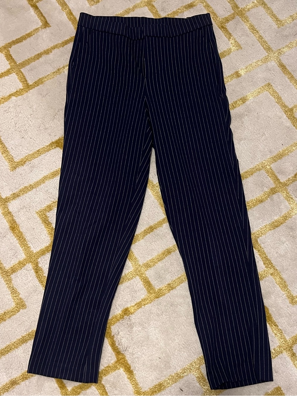 Women’s Navy Pinstripe Dress Pants - Classic Tailored Fit